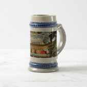 Chinesischer Tempel Gray / Blue 22 oz Stein Bierglas (VorderseiteRechts)