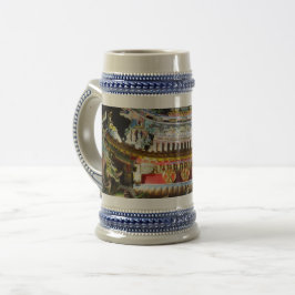 Chinesischer Tempel Gray / Blue 22 oz Stein Bierglas