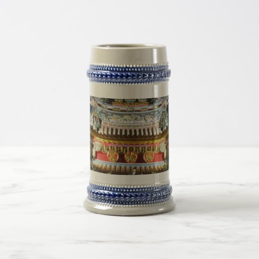 Chinesischer Tempel Gray / Blue 22 oz Stein Bierglas (Mittel)