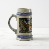 Chinesischer Tempel Gray / Blue 22 oz Stein Bierglas (Links)