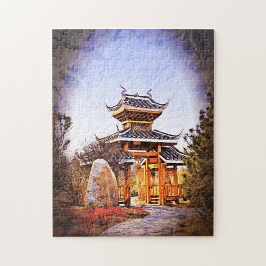 Chinesischer Tempel Jigsaw Puzzle Design (Vertikal)