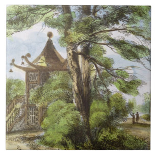 Chinesischer Tempel, Kew arbeitet im Garten, Fliese