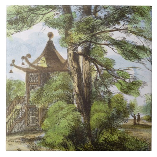 Chinesischer Tempel, Kew arbeitet im Garten, Fliese (Vorderseite)