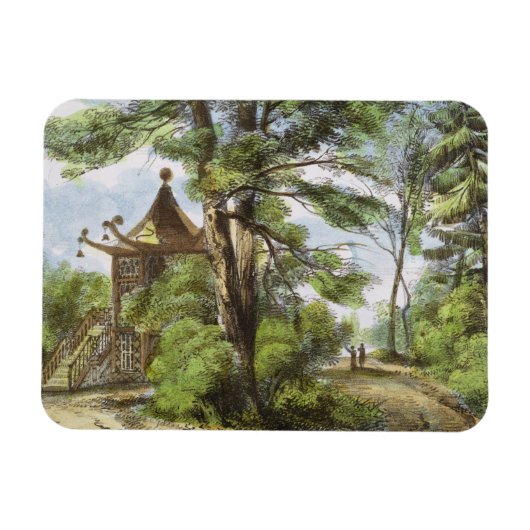 Chinesischer Tempel, Kew Gardens, Teller 13 von "K Magnet (Horizontal)