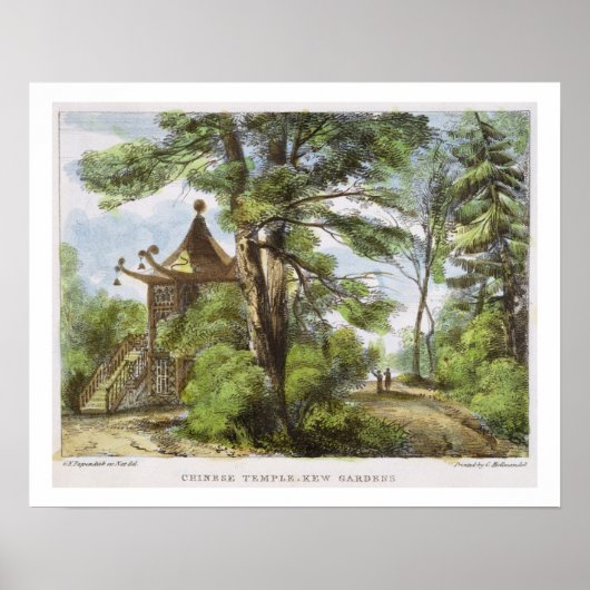 Chinesischer Tempel, Kew Gardens, Teller 13 von "K Poster (Vorne)