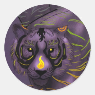 Chinesischer Tierkreis-Tiger-Aufkleber Runder Aufkleber