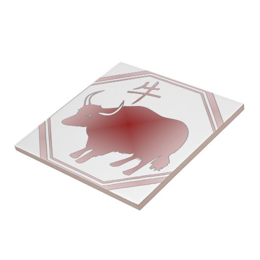 chinesischer Tierkreisochse Fliese (Seite)