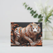Chinesischer Tiger Awakes Postkarte (Stehend Vorderseite)