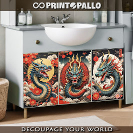 Chinesischer traditioneller Drache Geschenkpapier Set