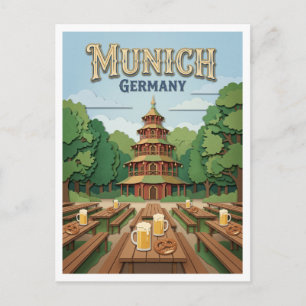 Chinesischer Turm München Deutschland Postkarte