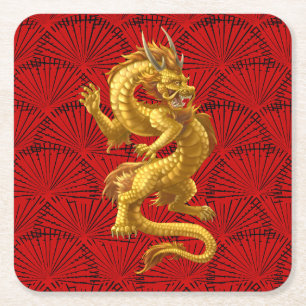 Chinesischer Untersetzer für das Lucky Gold Dragon