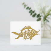 Chinesischer Viel Glück-Fisch-Charme Postkarte (Stehend Vorderseite)