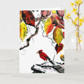 Chinesischer Vogel im Herbst Karte (Gelbe Blume)