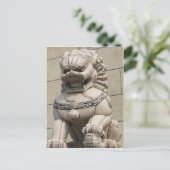 Chinesischer Wächter Lion Foo Hund 石 獅 Postkarte (Stehend Vorderseite)