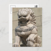 Chinesischer Wächter Lion Foo Hund 石 獅 Postkarte (Vorne/Hinten)