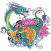 Chinesischer Wasserdrache Koi Fisch Aufkleber (Vorderseite)