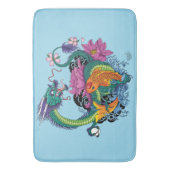 Chinesischer Wasserdrache Koi Fisch Badematte (Vorderseite Vertikal)