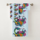 Chinesischer Wasserdrache Koi Fisch Badhandtuch Set (Insitu)
