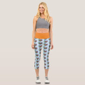 Chinesischer Wasserdrache Koi Fisch Capri Leggings (Vorderseite)