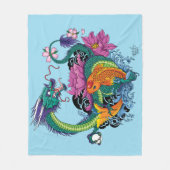 Chinesischer Wasserdrache Koi Fisch Fleecedecke (Vorderseite)