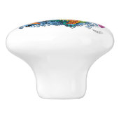 Chinesischer Wasserdrache Koi Fisch Keramikknauf (Seitenansicht)