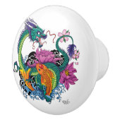 Chinesischer Wasserdrache Koi Fisch Keramikknauf (Rechts)