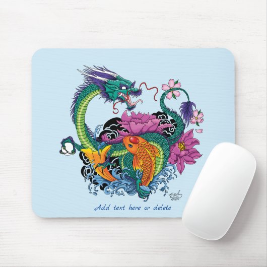 Chinesischer Wasserdrache Koi Fisch Mousepad (Mit Mouse)