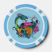 Chinesischer Wasserdrache Koi Fisch Pokerchips (Rückseite)