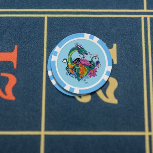 Chinesischer Wasserdrache Koi Fisch Pokerchips