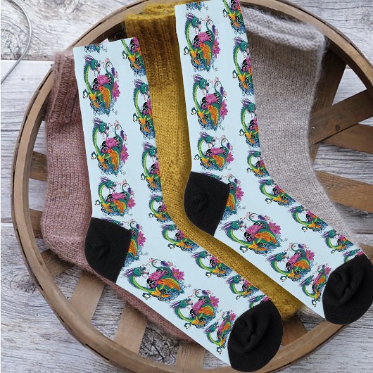 Chinesischer Wasserdrache Koi Fisch Socken
