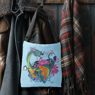 Chinesischer Wasserdrache Koi Fisch Tragetaschen Mit Langen Trägern