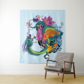 Chinesischer Wasserdrache Koi Wandteppich (Beispiel)