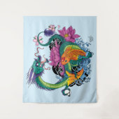 Chinesischer Wasserdrache Koi Wandteppich (Vorderseite)