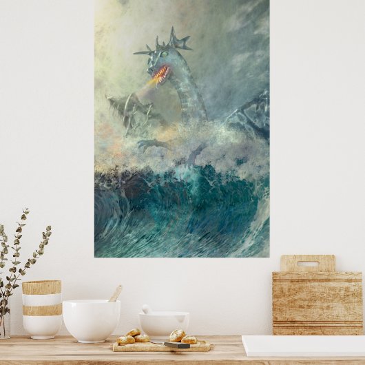 Chinesischer Wasserdrache Poster (Küche)