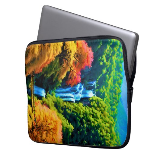 Chinesischer Wasserfall Laptopschutzhülle (Vorderseite Links)