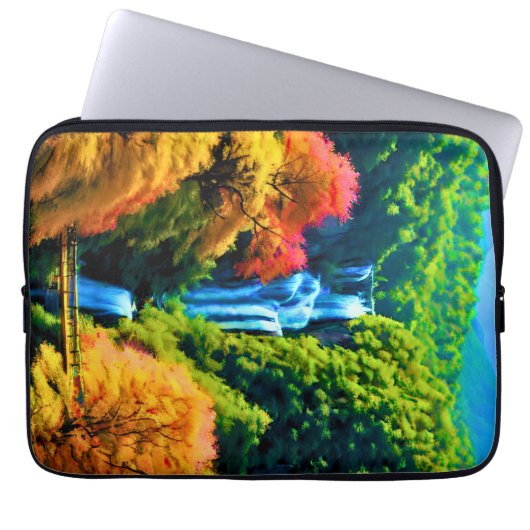 Chinesischer Wasserfall Laptopschutzhülle (Vorderseite)