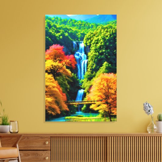 Chinesischer Wasserfall Leinwanddruck (Insitu (Wohnzimmer))