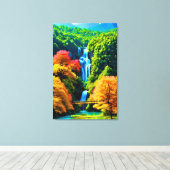 Chinesischer Wasserfall Leinwanddruck (Insitu (Holzboden))