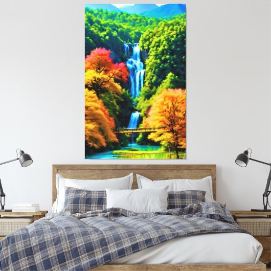 Chinesischer Wasserfall Leinwanddruck (Insitu (Schlafzimmer))