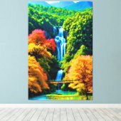 Chinesischer Wasserfall Leinwanddruck (Insitu (Holzboden))