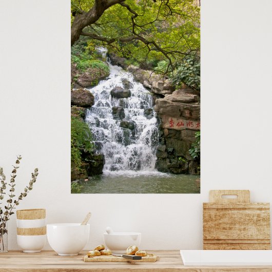 Chinesischer Wasserfall Poster (Küche)