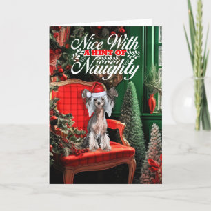 Chinesischer Weihnachtshund (Created Christmas Dog Feiertagskarte