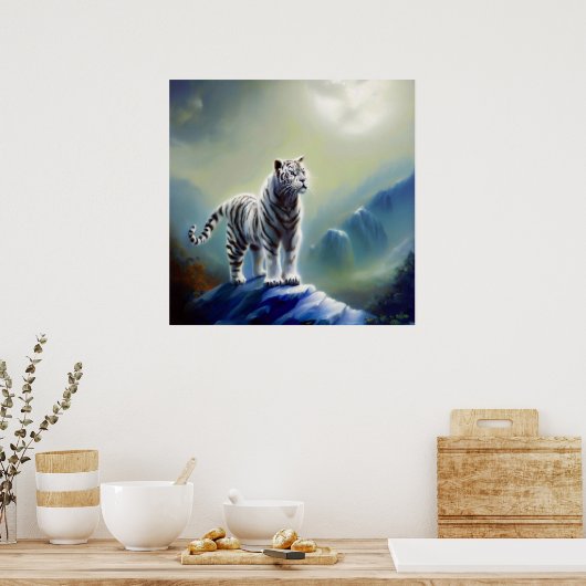 Chinesischer Weißtiger (24) Poster (Küche)