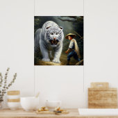 Chinesischer Weißtiger (25) Poster (Küche)