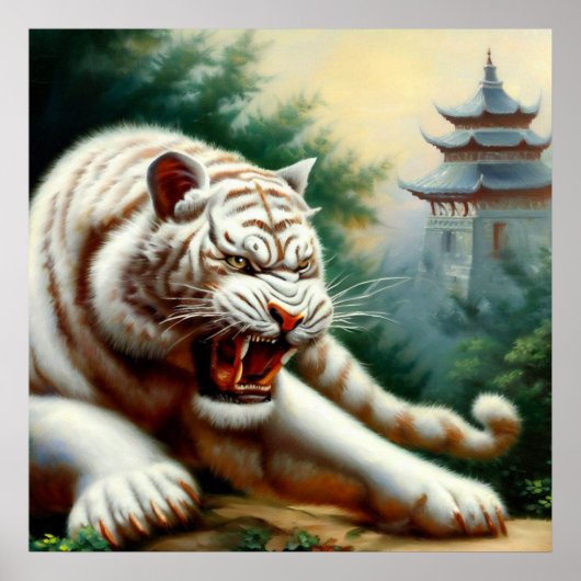 Chinesischer Weißtiger (2) Poster (Vorne)