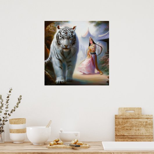 Chinesischer Weißtiger (8) Poster (Küche)