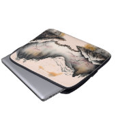 Chinesischer Winter-Fluss mit Wasserfarbe und Berg Laptopschutzhülle (Vorne Knopf)