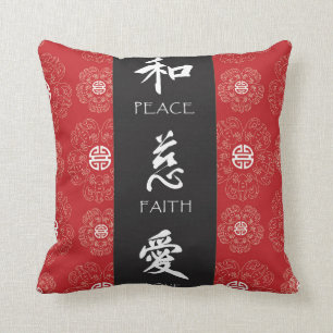 Chinesischer Zen-Frieden, Glaube, Liebe-Kissen Kissen