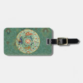 Chinesischer Zirkel Blau grün Gepäckanhänger (Vorderseite horizontal)