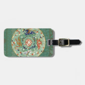 Chinesischer Zirkel Blau grün Gepäckanhänger (Vorderseite horizontal)